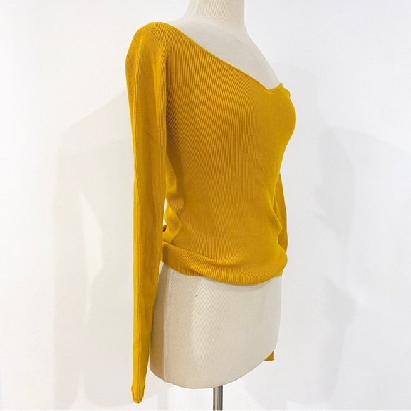 Lemaire V-neck off the shoulder wool top Made in Italy - Picture 3 of 8